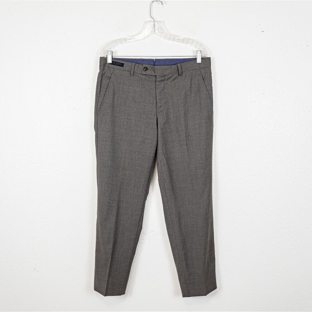 Ted Baker Men's Gray Wool Dress Trouser Pants Size 33R